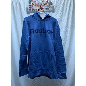 Reebok Men's Size L Pullover Sweater Hoodie Jacket Soft Cotton Blue Solid